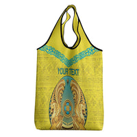 Personalized Kazakhstan Emblem Grocery Bag Kazakh Pattern