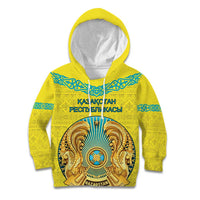 Personalized Kazakhstan Emblem Kid Hoodie Kazakh Pattern