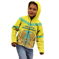 Personalized Kazakhstan Emblem Kid Hoodie Kazakh Pattern