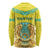 Personalized Kazakhstan Emblem Long Sleeve Shirt Kazakh Pattern