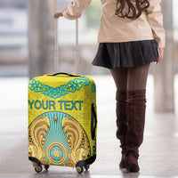 Personalized Kazakhstan Emblem Luggage Cover Kazakh Pattern