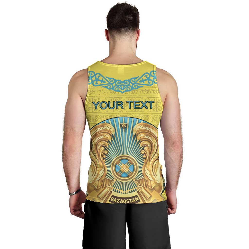 Personalized Kazakhstan Emblem Men Tank Top Kazakh Pattern