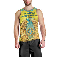 Personalized Kazakhstan Emblem Men Tank Top Kazakh Pattern