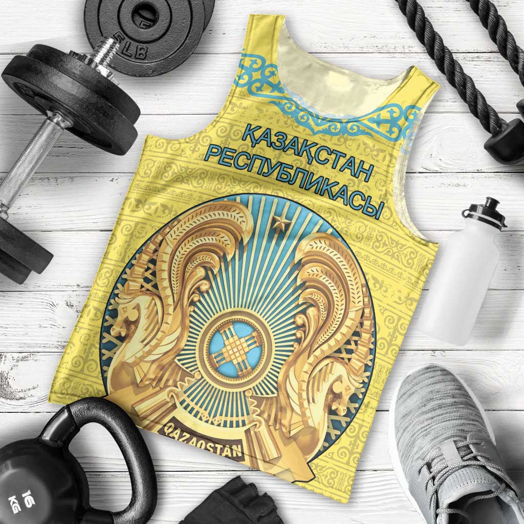 Personalized Kazakhstan Emblem Men Tank Top Kazakh Pattern
