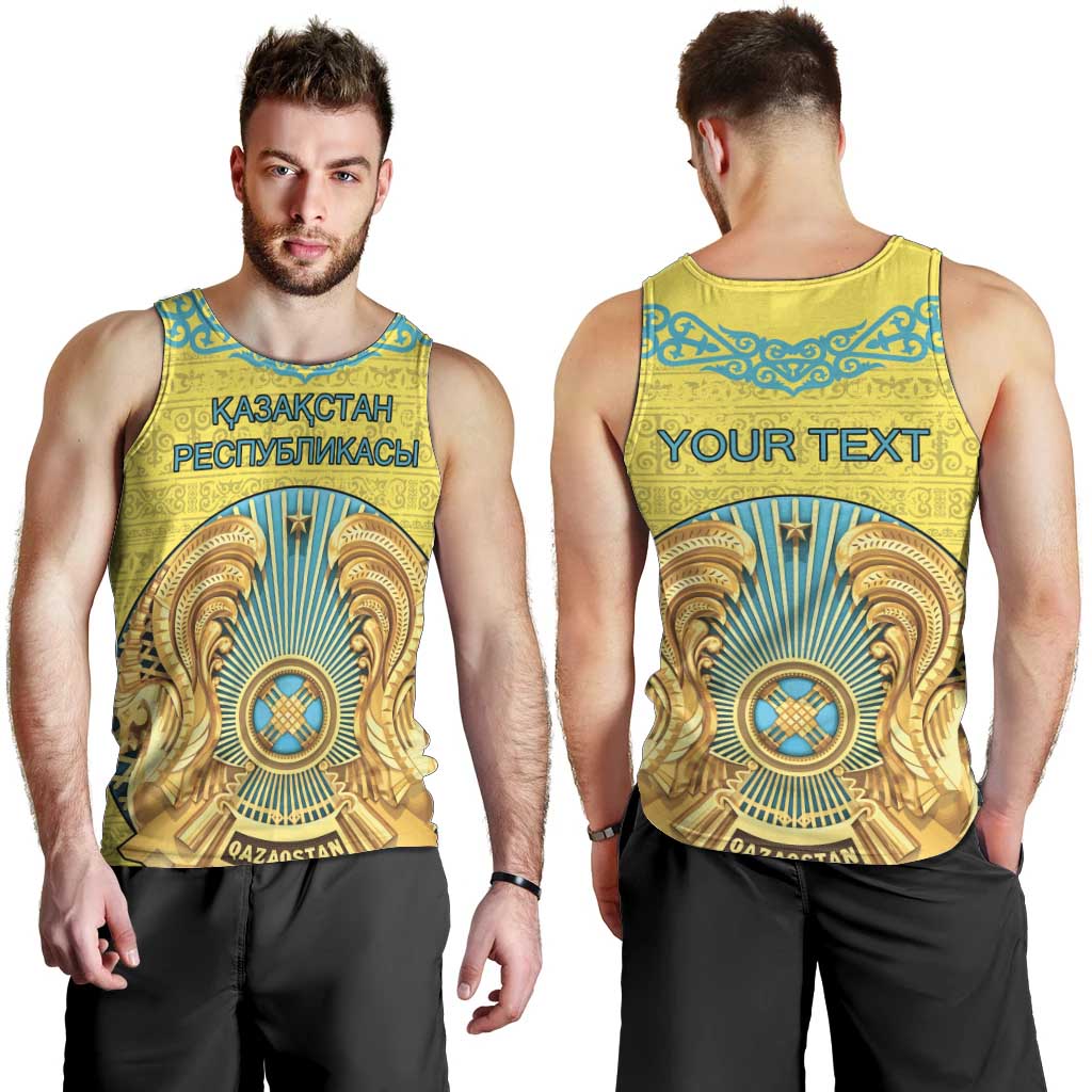 Personalized Kazakhstan Emblem Men Tank Top Kazakh Pattern