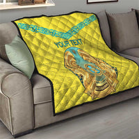 Personalized Kazakhstan Emblem Quilt Kazakh Pattern