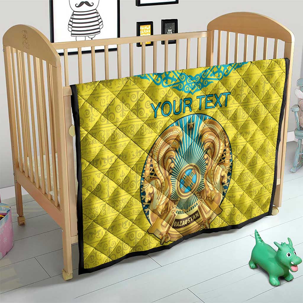 Personalized Kazakhstan Emblem Quilt Kazakh Pattern