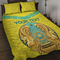 Personalized Kazakhstan Emblem Quilt Bed Set Kazakh Pattern