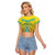 Personalized Kazakhstan Emblem Raglan Cropped T Shirt Kazakh Pattern