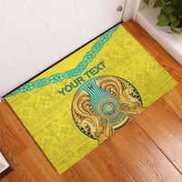 Personalized Kazakhstan Emblem Rubber Doormat Kazakh Pattern