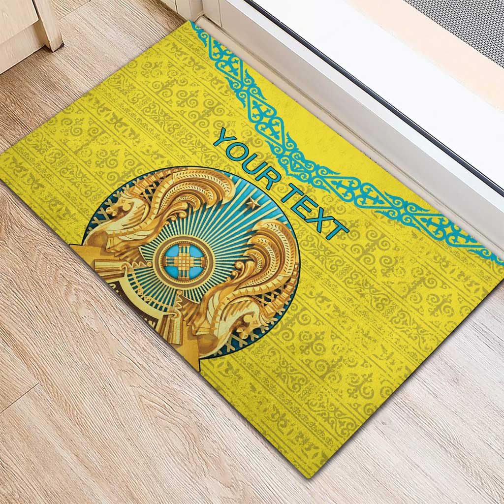 Personalized Kazakhstan Emblem Rubber Doormat Kazakh Pattern