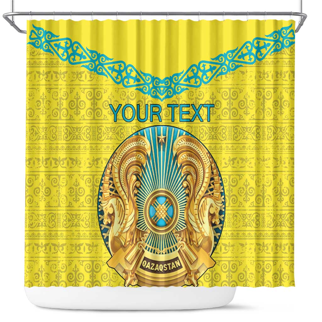 Personalized Kazakhstan Emblem Shower Curtain Kazakh Pattern