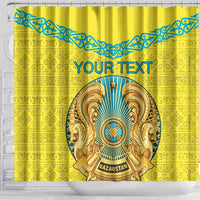 Personalized Kazakhstan Emblem Shower Curtain Kazakh Pattern