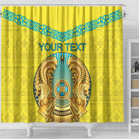Personalized Kazakhstan Emblem Shower Curtain Kazakh Pattern