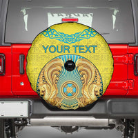 Personalized Kazakhstan Emblem Spare Tire Cover Kazakh Pattern