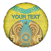 Personalized Kazakhstan Emblem Spare Tire Cover Kazakh Pattern
