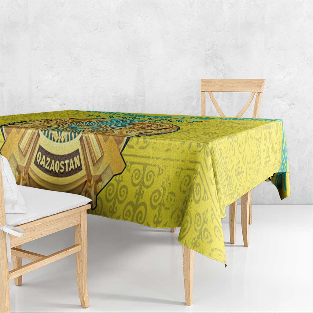 Personalized Kazakhstan Emblem Tablecloth Kazakh Pattern