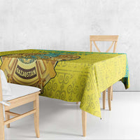 Personalized Kazakhstan Emblem Tablecloth Kazakh Pattern