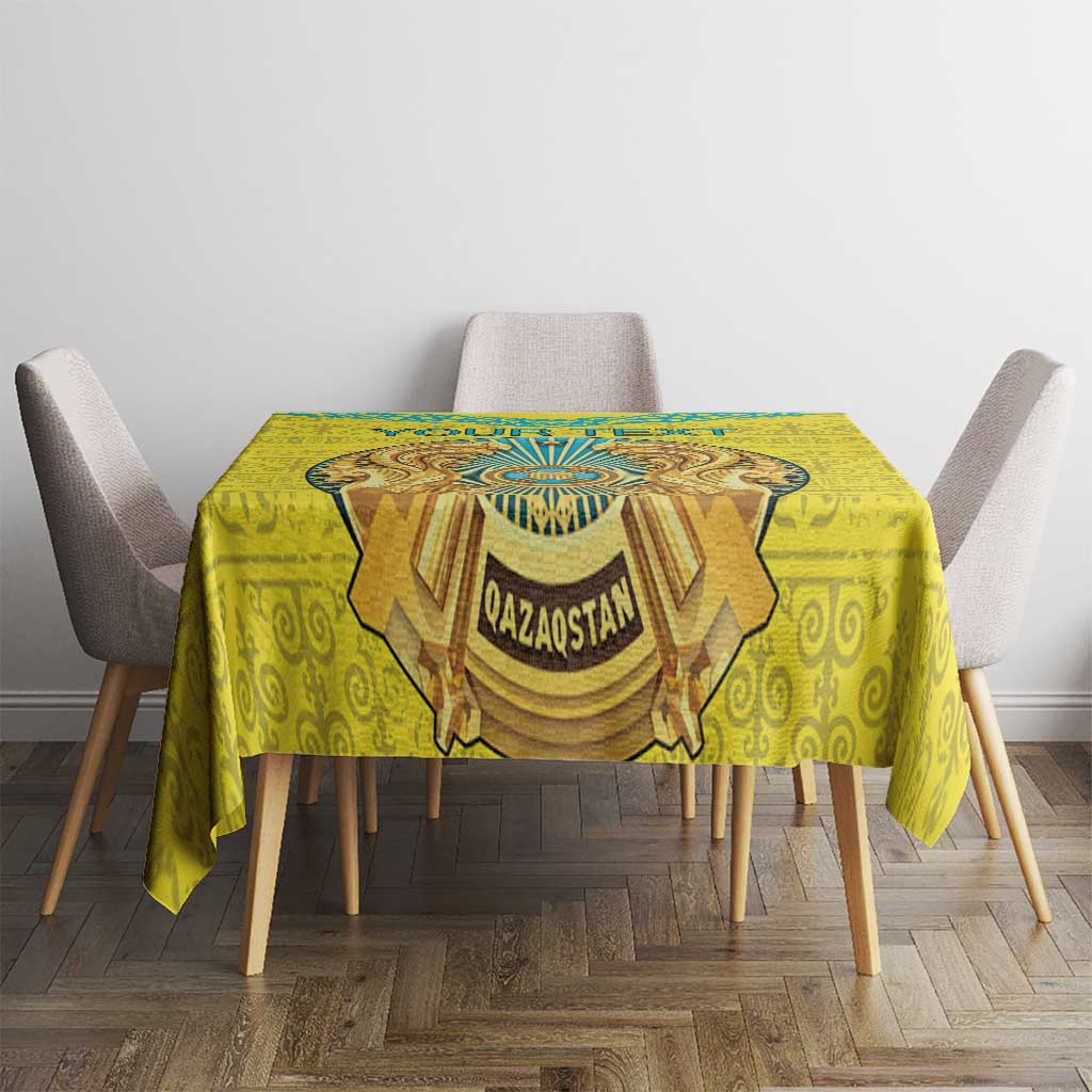 Personalized Kazakhstan Emblem Tablecloth Kazakh Pattern