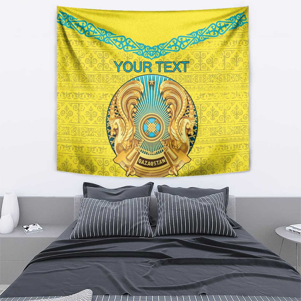 Personalized Kazakhstan Emblem Tapestry Kazakh Pattern
