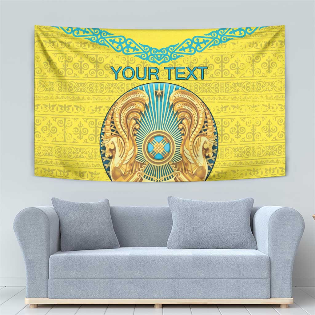 Personalized Kazakhstan Emblem Tapestry Kazakh Pattern