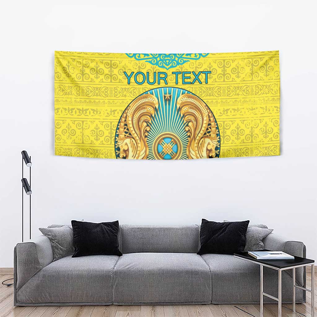 Personalized Kazakhstan Emblem Tapestry Kazakh Pattern