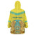 Personalized Kazakhstan Emblem Wearable Blanket Hoodie Kazakh Pattern