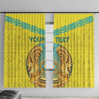 Personalized Kazakhstan Emblem Window Curtain Kazakh Pattern