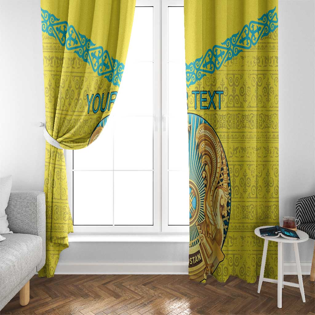 Personalized Kazakhstan Emblem Window Curtain Kazakh Pattern