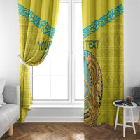 Personalized Kazakhstan Emblem Window Curtain Kazakh Pattern