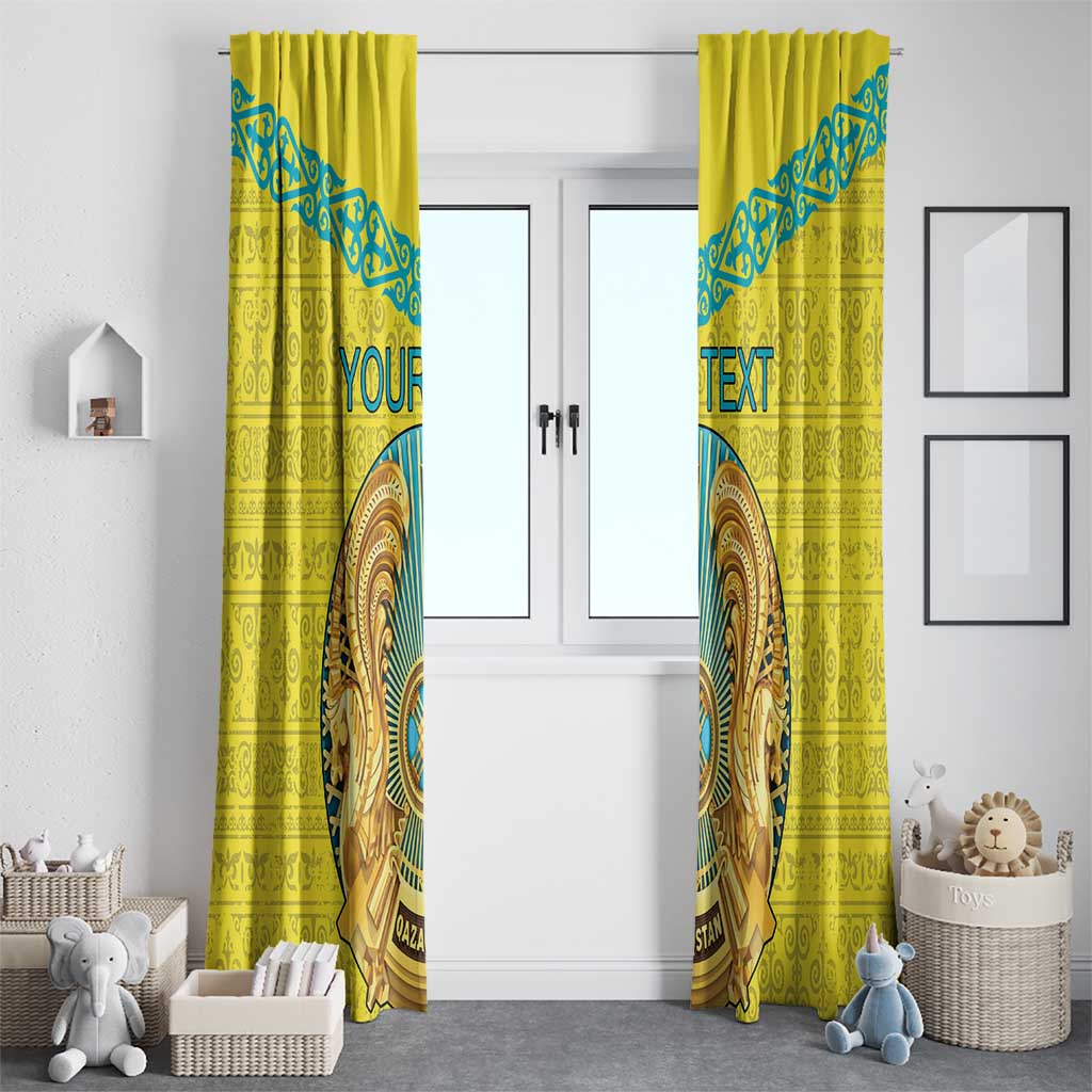 Personalized Kazakhstan Emblem Window Curtain Kazakh Pattern