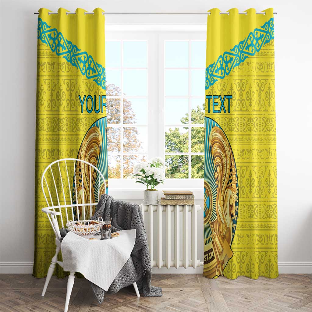 Personalized Kazakhstan Emblem Window Curtain Kazakh Pattern