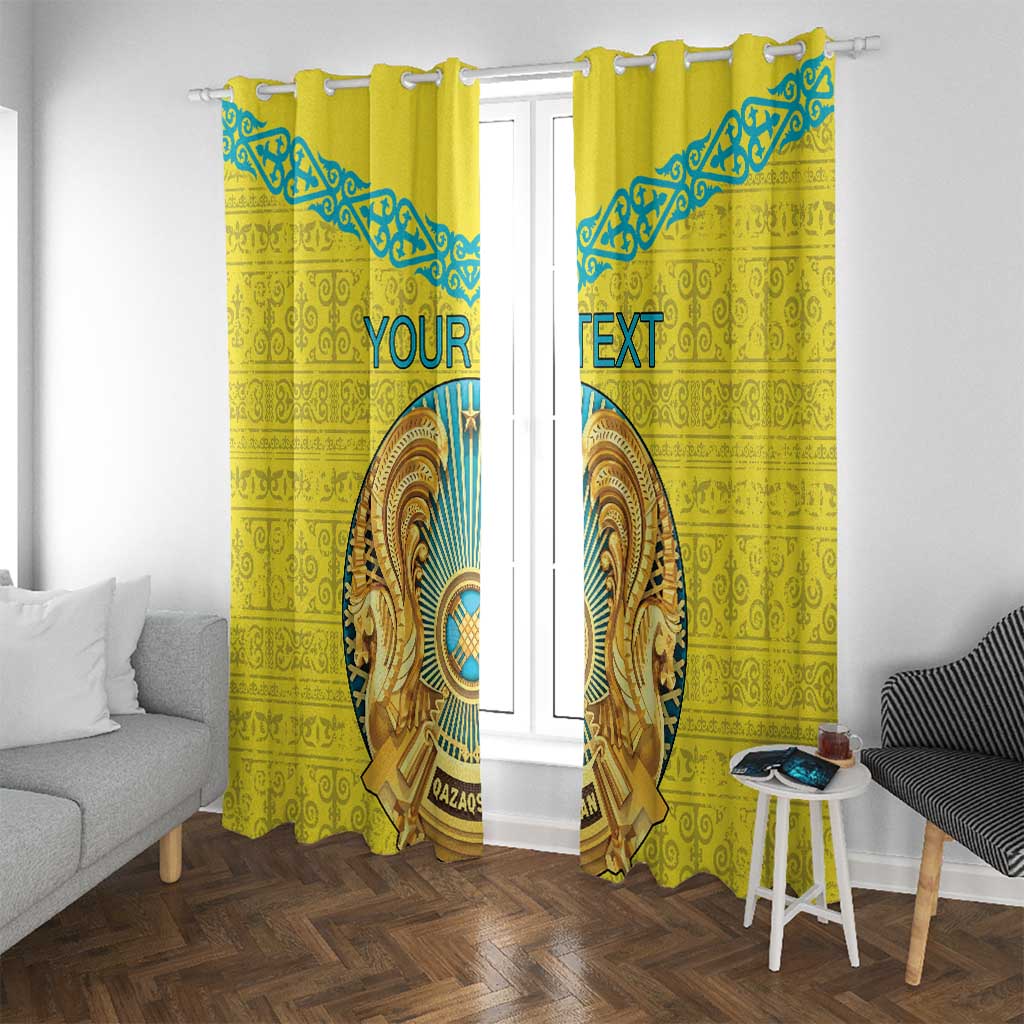 Personalized Kazakhstan Emblem Window Curtain Kazakh Pattern