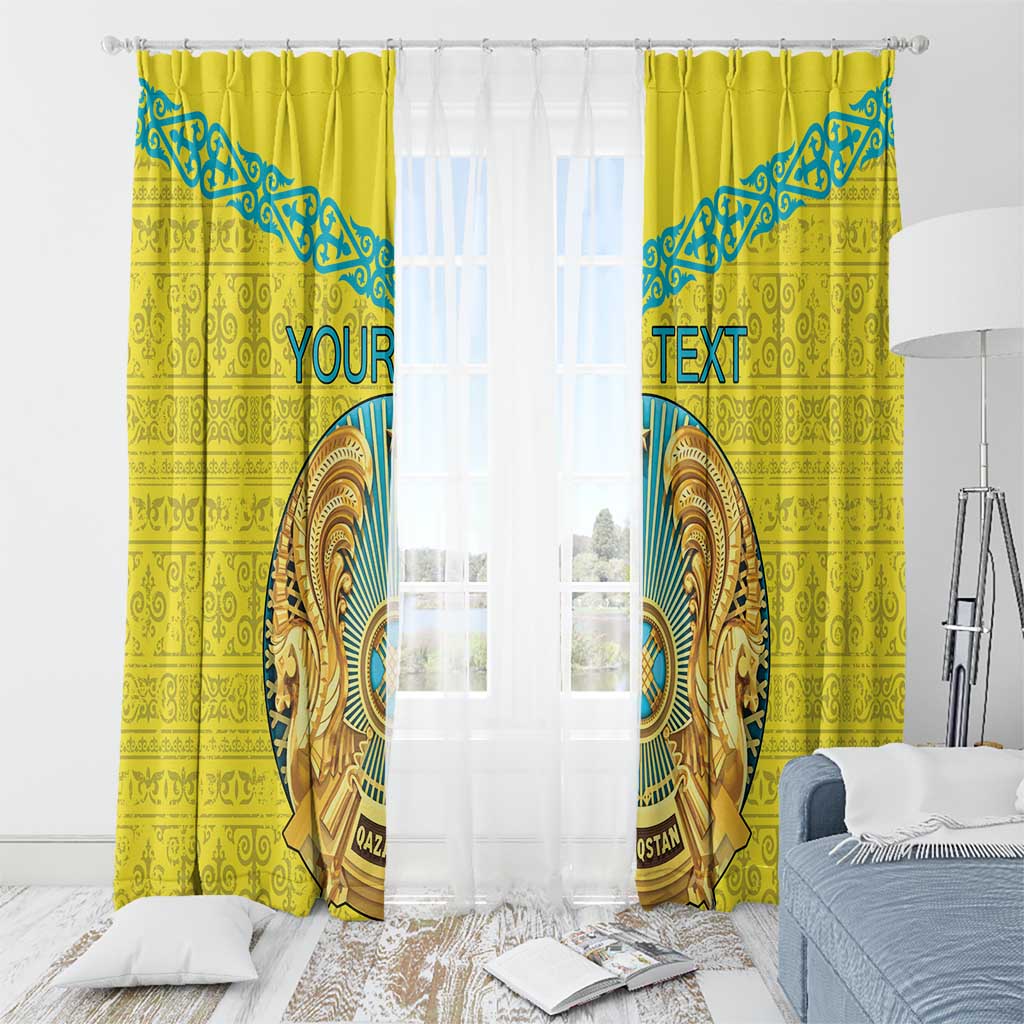 Personalized Kazakhstan Emblem Window Curtain Kazakh Pattern