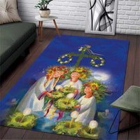 Swedish Glad Midsommar Area Rug Hade du en bra Midsommar