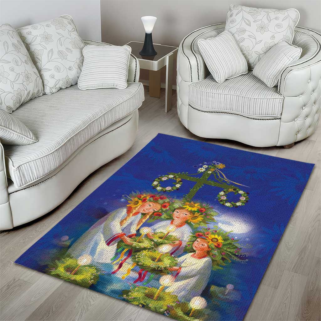 Swedish Glad Midsommar Area Rug Hade du en bra Midsommar