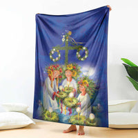 Swedish Glad Midsommar Blanket Hade du en bra Midsommar