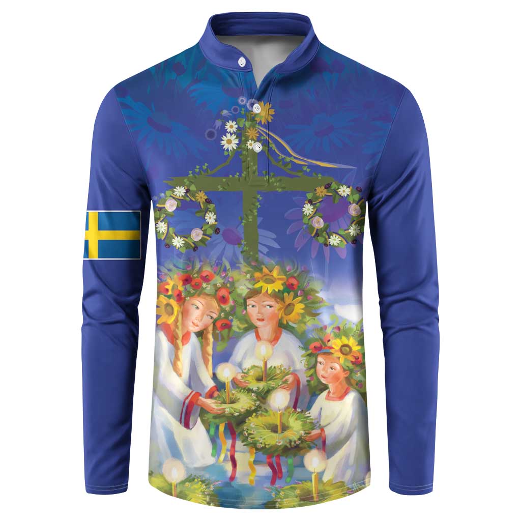 Swedish Glad Midsommar Button Sweatshirt Hade du en bra Midsommar