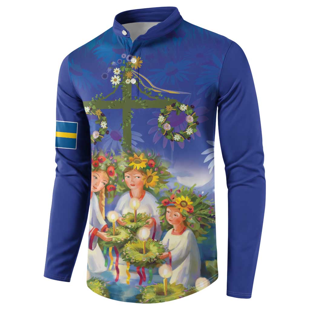 Swedish Glad Midsommar Button Sweatshirt Hade du en bra Midsommar