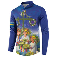 Swedish Glad Midsommar Button Sweatshirt Hade du en bra Midsommar