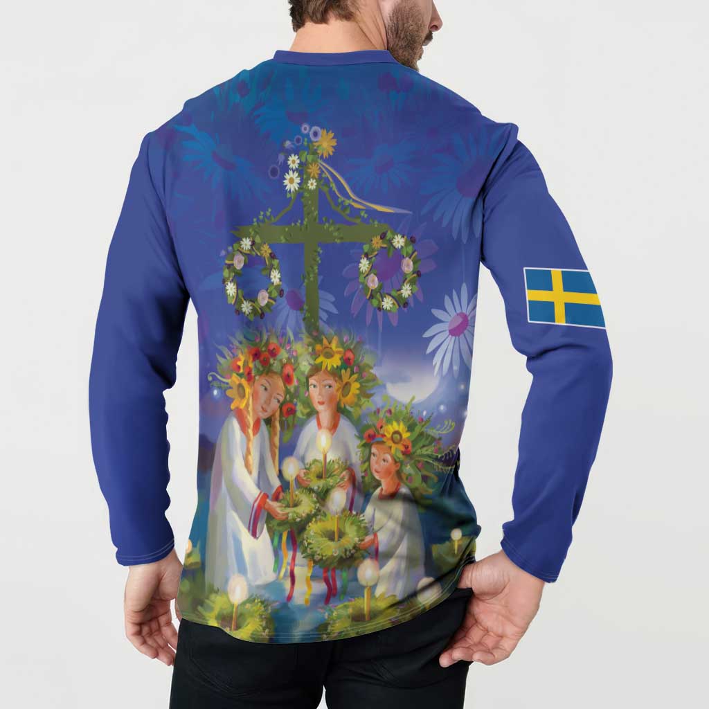Swedish Glad Midsommar Button Sweatshirt Hade du en bra Midsommar