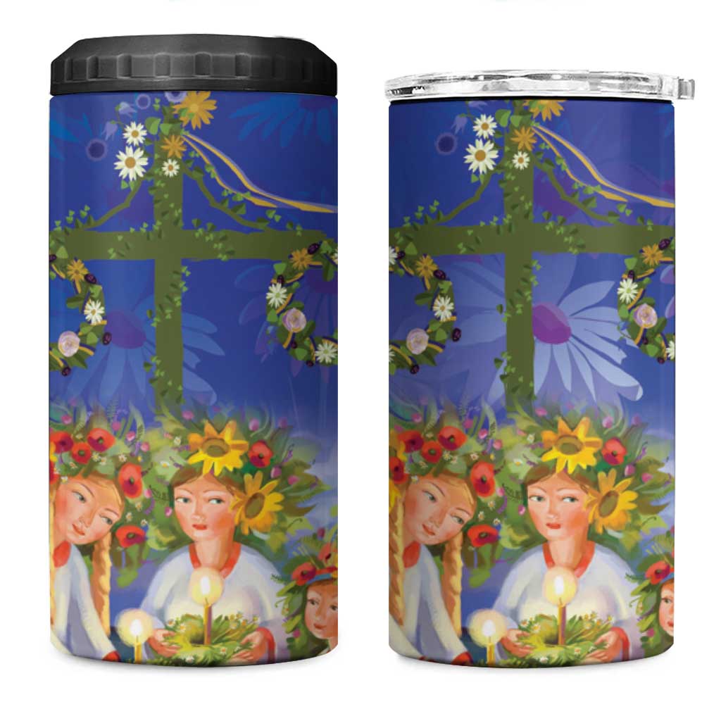 Swedish Glad Midsommar 4 in 1 Can Cooler Tumbler Hade du en bra Midsommar