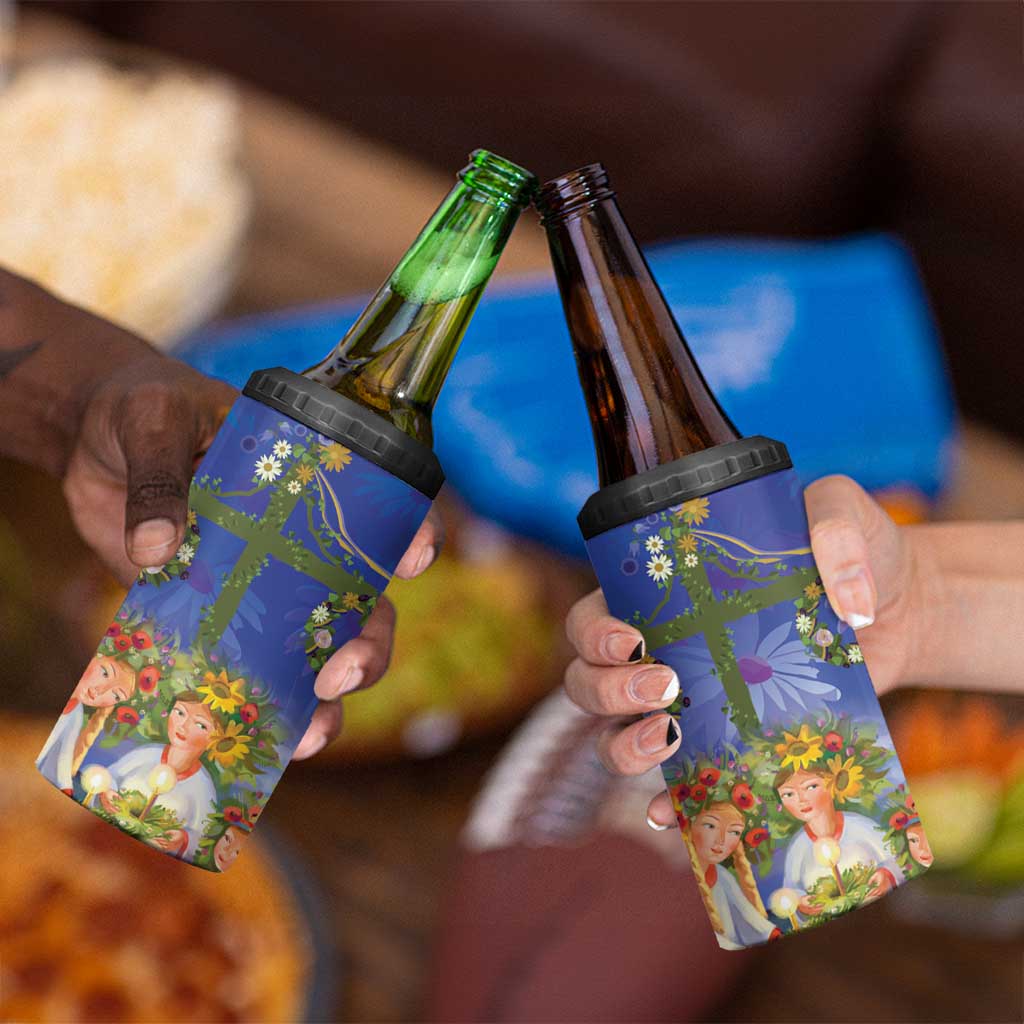 Swedish Glad Midsommar 4 in 1 Can Cooler Tumbler Hade du en bra Midsommar