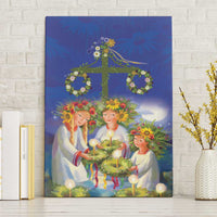 Swedish Glad Midsommar Canvas Wall Art Hade du en bra Midsommar