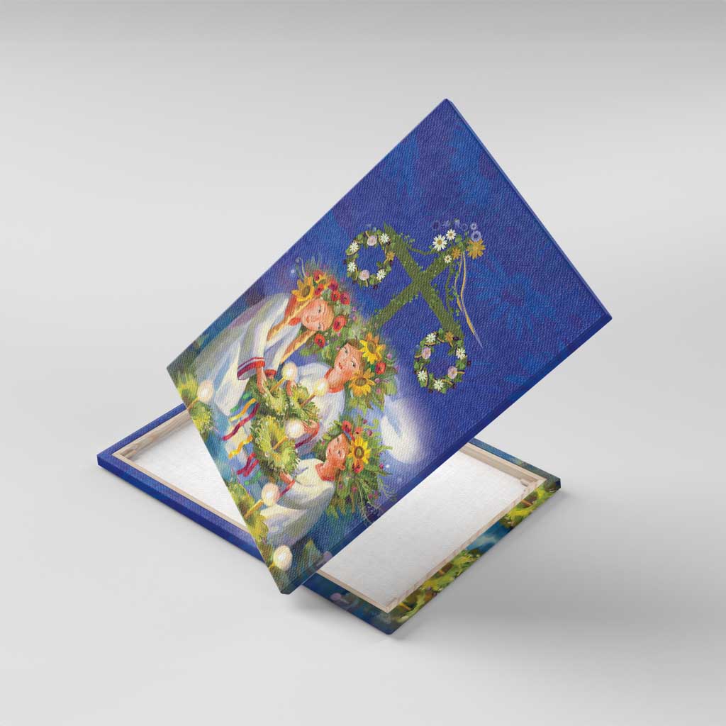 Swedish Glad Midsommar Canvas Wall Art Hade du en bra Midsommar