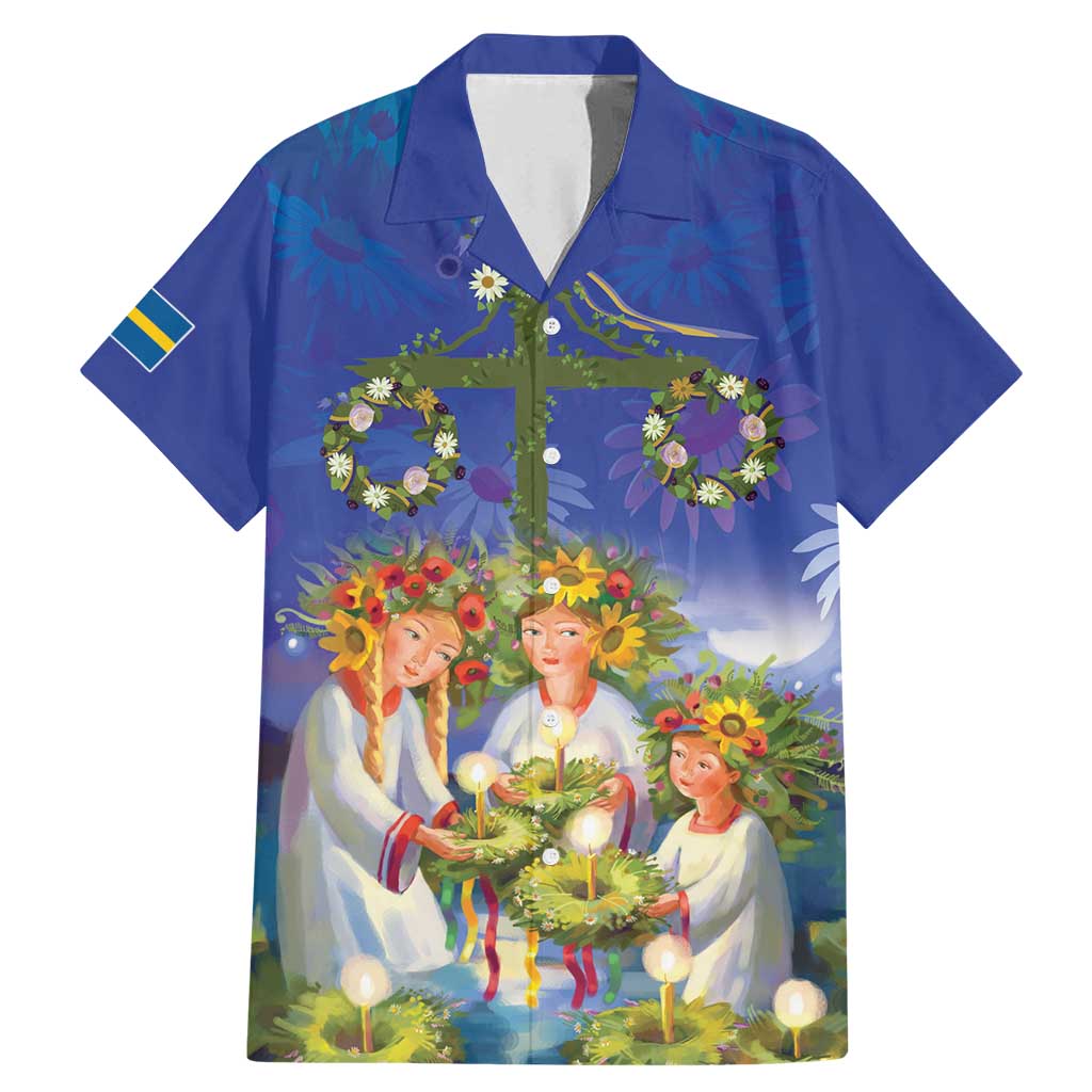 Swedish Glad Midsommar Family Matching Mermaid Dress and Hawaiian Shirt Hade du en bra Midsommar