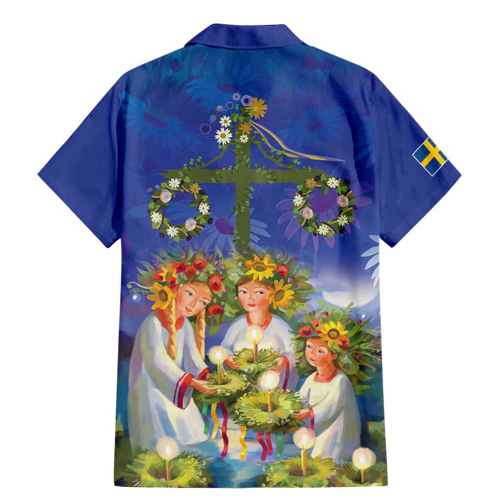 Swedish Glad Midsommar Family Matching Mermaid Dress and Hawaiian Shirt Hade du en bra Midsommar