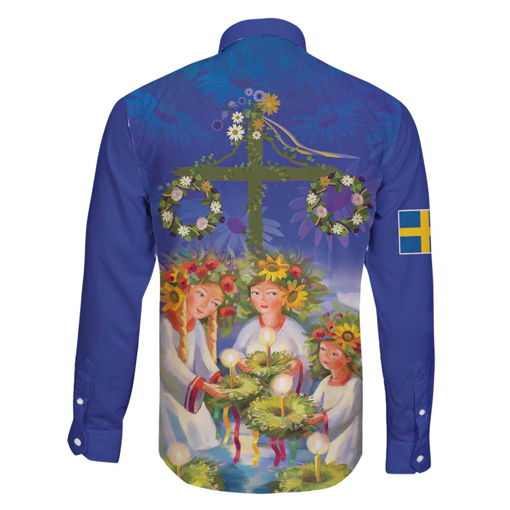 Swedish Glad Midsommar Family Matching Off Shoulder Maxi Dress and Hawaiian Shirt Hade du en bra Midsommar