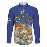 Swedish Glad Midsommar Family Matching Puletasi and Hawaiian Shirt Hade du en bra Midsommar
