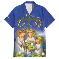 Swedish Glad Midsommar Family Matching Short Sleeve Bodycon Dress and Hawaiian Shirt Hade du en bra Midsommar
